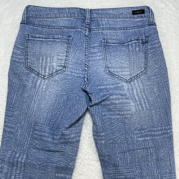 Liverpool Jeans Womens Sz 6 Blue Snake Pattern Straight Leg Mid Rise 30x27 - Picture 4 of 12